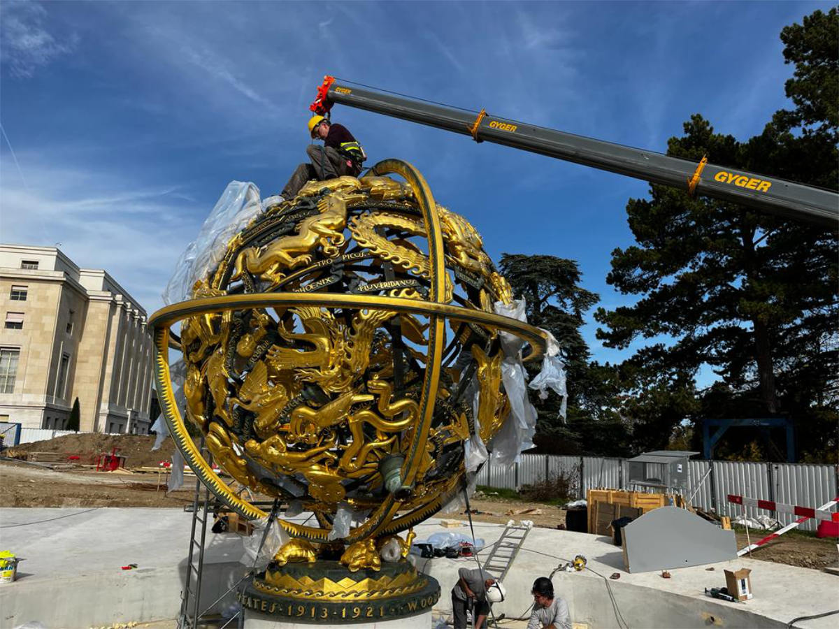 fonderia artistica ferdinando marinelli firenze restauro della sfera celeste di paul manship delle nazioni unite